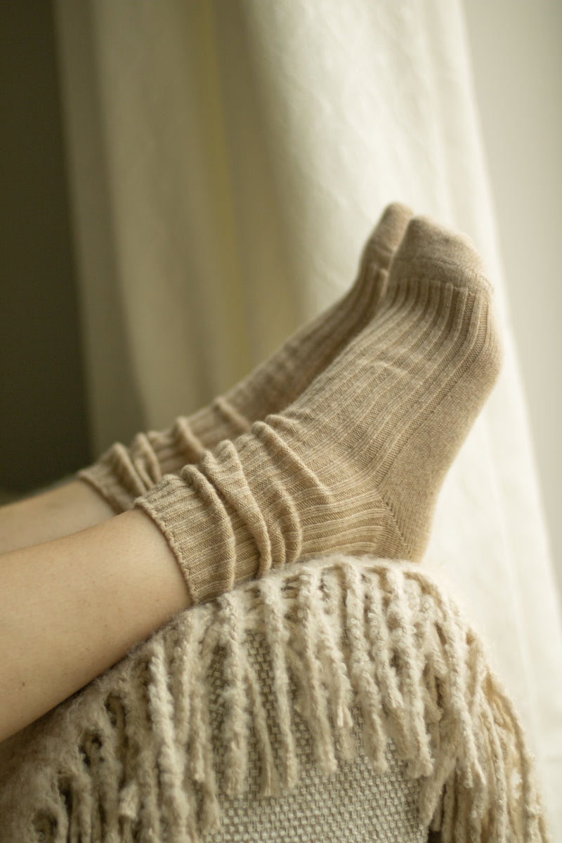 Skye Cashmere Socks - Latte